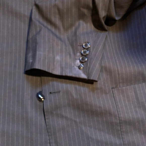 RENE LIZARD PINSTRIPE WOOL BLAZER JACKET 44 L * - Picture 16 of 16